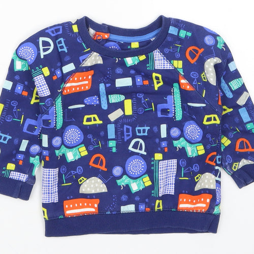 Mini Club Boys Blue   Basic T-Shirt Size 9-12 Months  - Cars and Trucks
