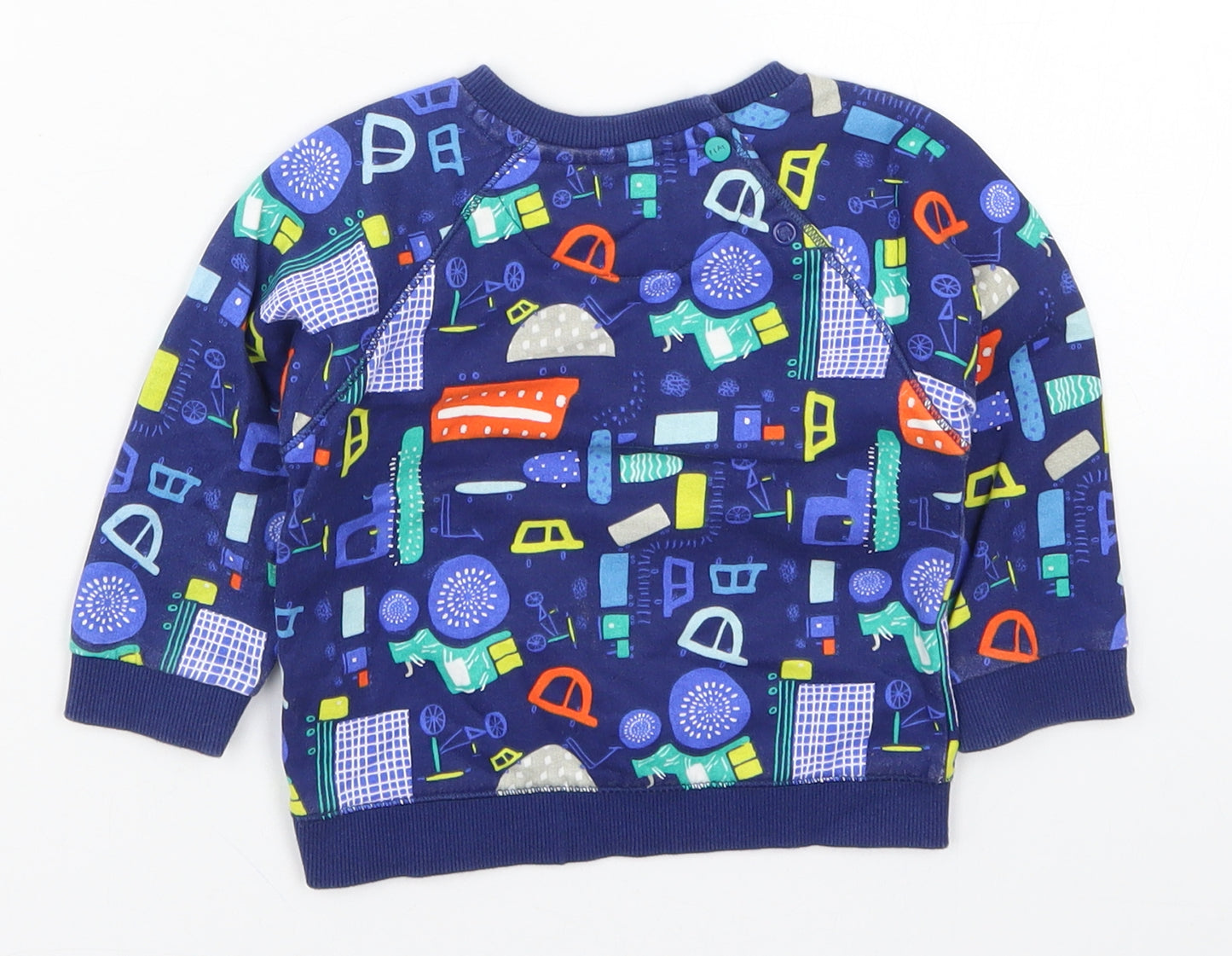 Mini Club Boys Blue   Basic T-Shirt Size 9-12 Months  - Cars and Trucks