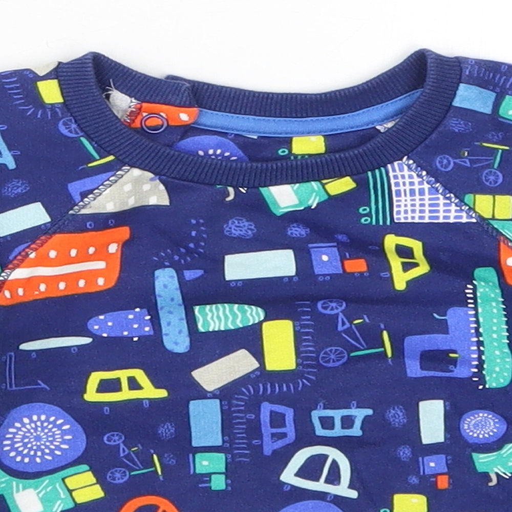 Mini Club Boys Blue   Basic T-Shirt Size 9-12 Months  - Cars and Trucks
