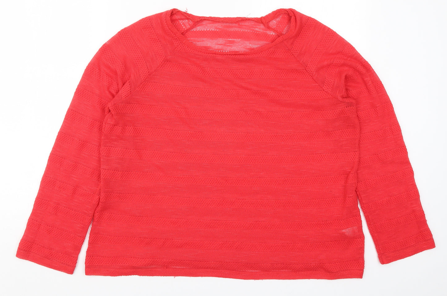 George Womens Red Striped  Basic T-Shirt Size 14