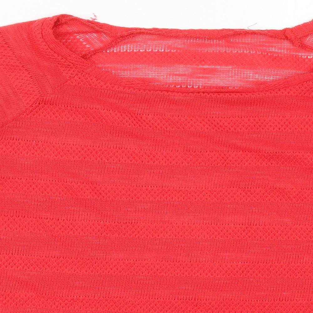 George Womens Red Striped  Basic T-Shirt Size 14