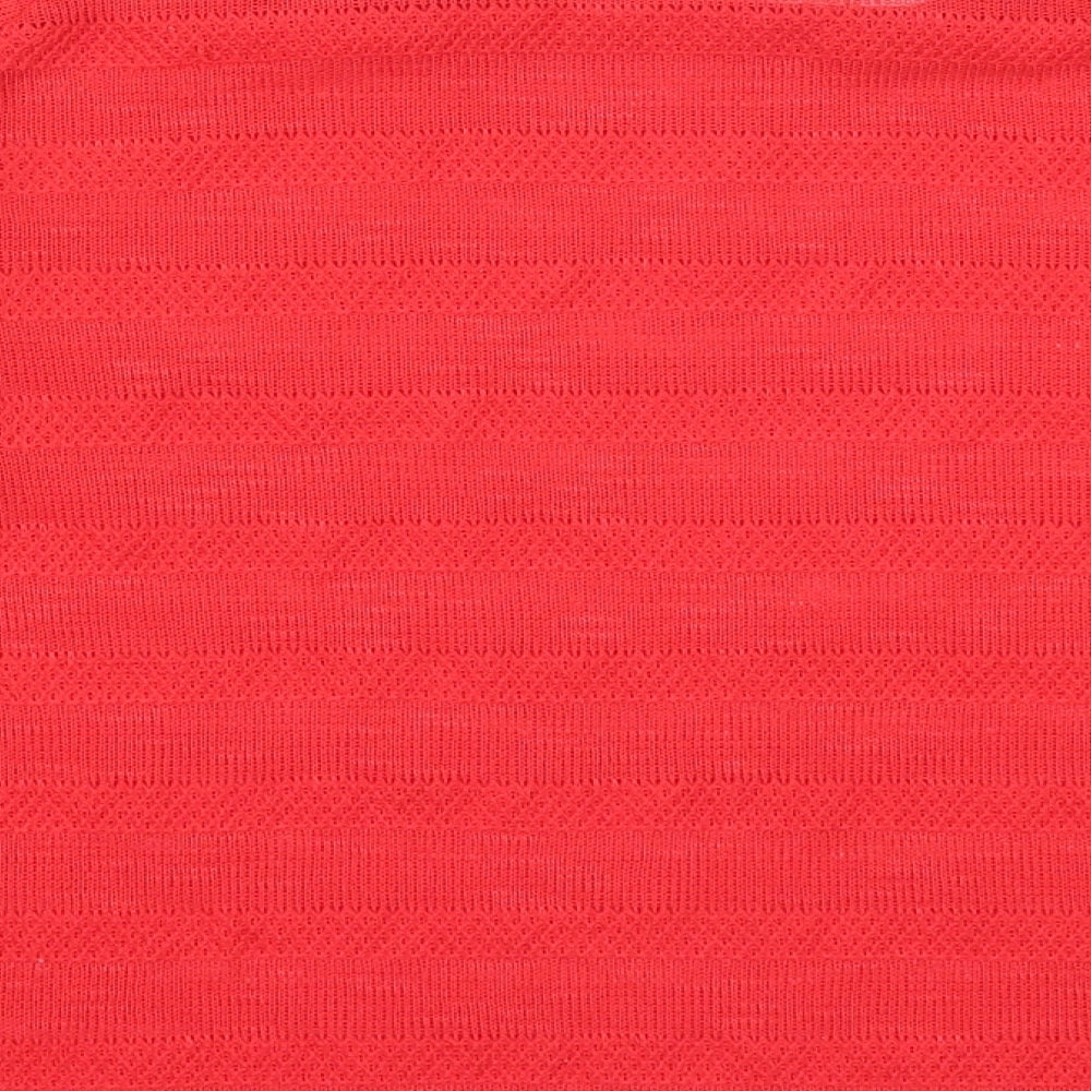 George Womens Red Striped  Basic T-Shirt Size 14