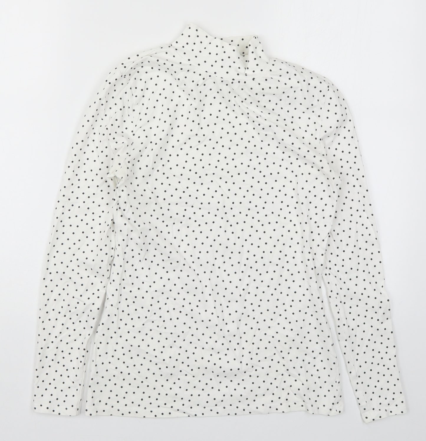 Marks and Spencer Womens White Polka Dot  Basic T-Shirt Size 10