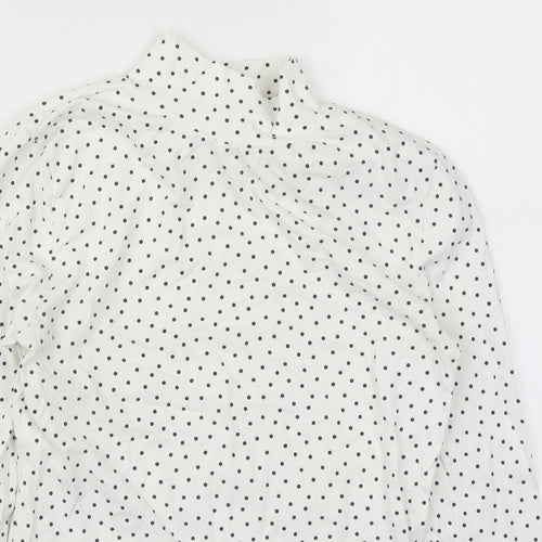 Marks and Spencer Womens White Polka Dot  Basic T-Shirt Size 10