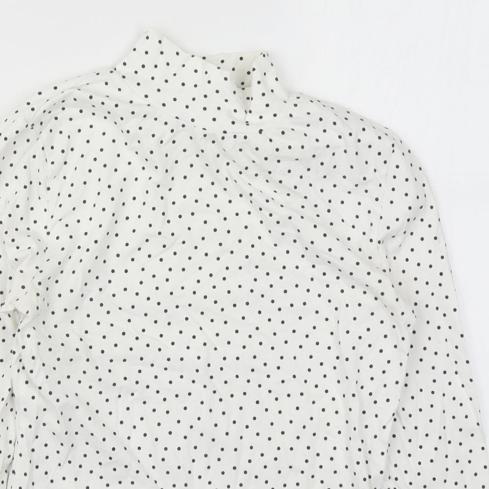 Marks and Spencer Womens White Polka Dot  Basic T-Shirt Size 10