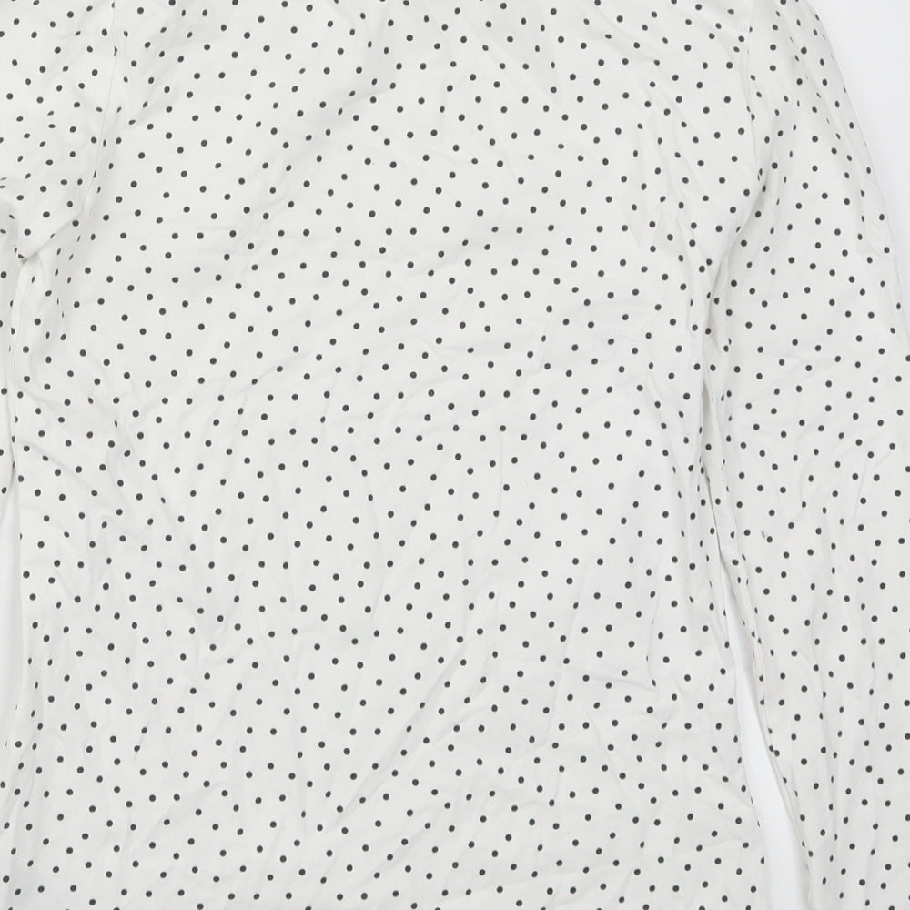 Marks and Spencer Womens White Polka Dot  Basic T-Shirt Size 10