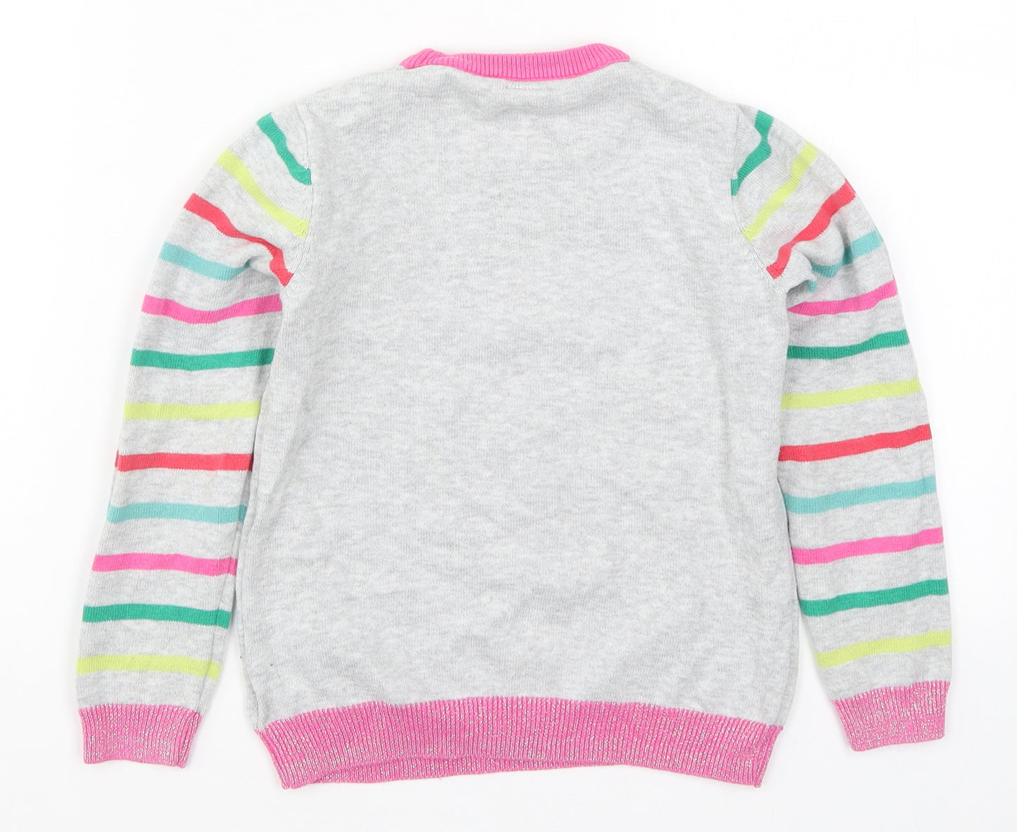 TU Girls Multicoloured Striped Knit Pullover Jumper Size 5-6 Years  - Merry and Bright