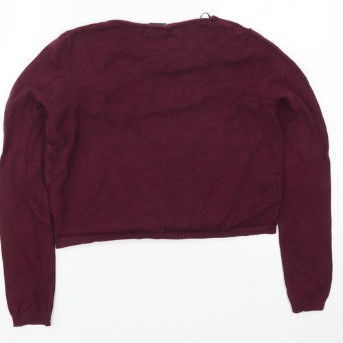 Pull & bear Womens Red  Knit Pullover Jumper Size S  - Flower