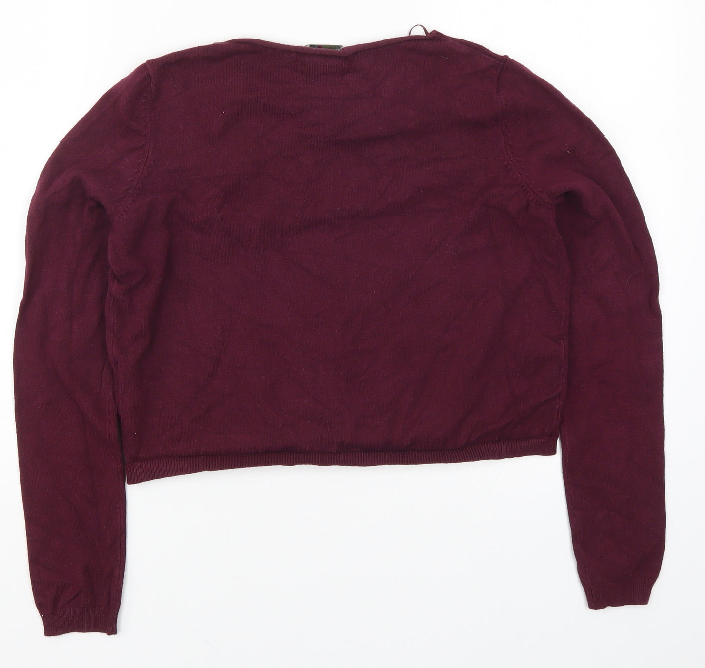 Pull & bear Womens Red  Knit Pullover Jumper Size S  - Flower