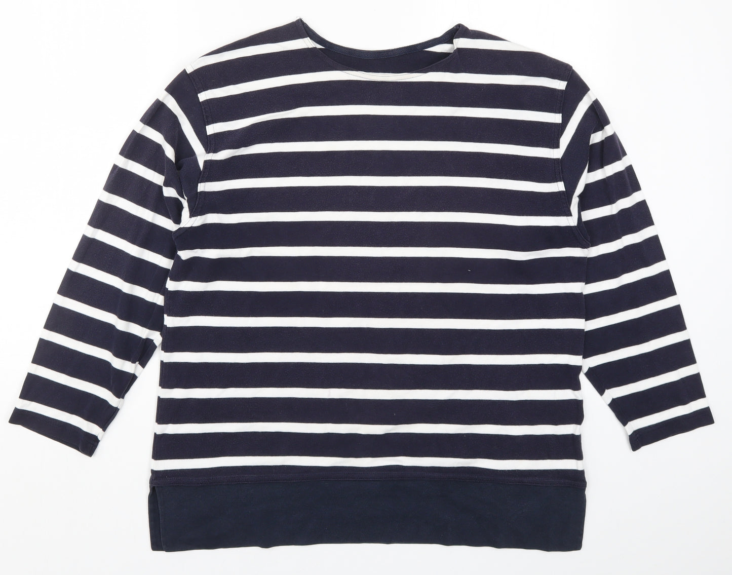 Marks and Spencer Womens Blue Striped  Pullover Sweatshirt Size 16