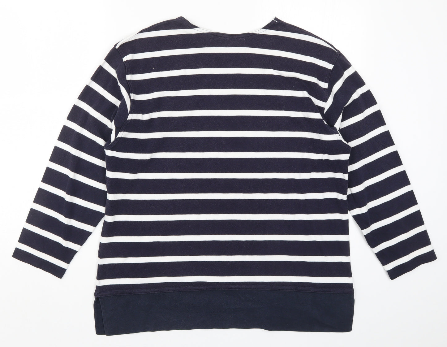 Marks and Spencer Womens Blue Striped  Pullover Sweatshirt Size 16
