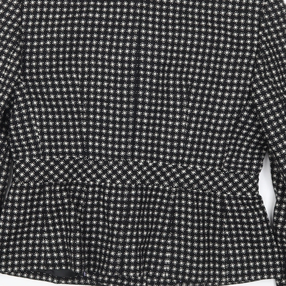 Marks and Spencer Womens Black Geometric  Jacket Coat Size 12