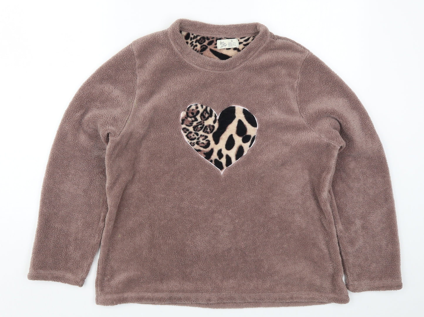 Primark Womens Brown Solid  Top Pyjama Top Size 14  - Love Heart