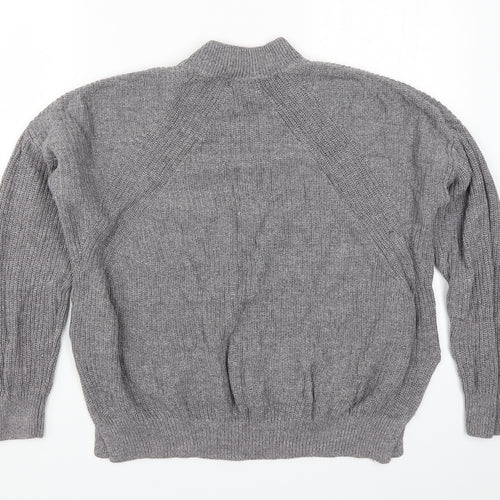 H&M Womens Grey  Knit Pullover Jumper Size M