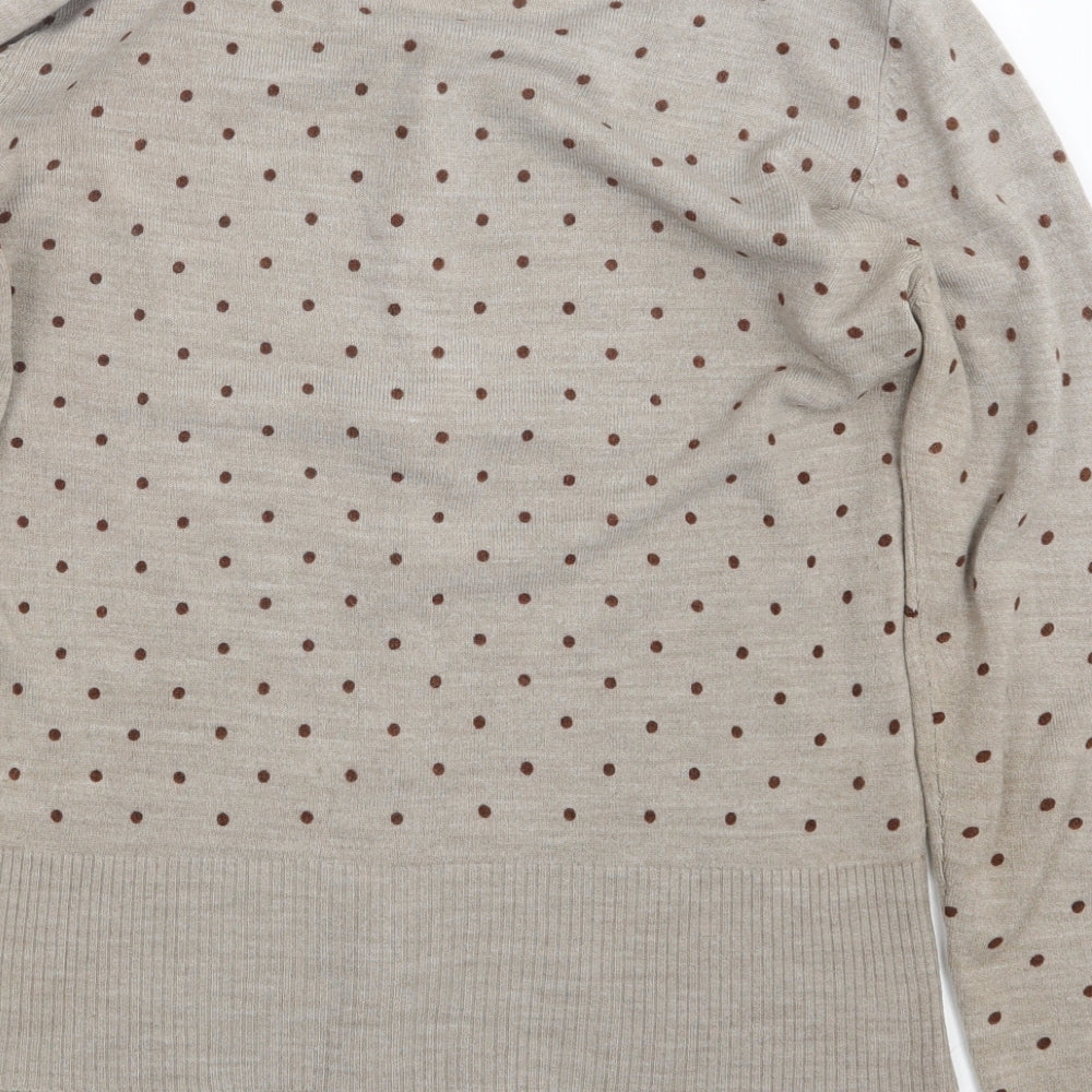 F&F Womens Beige  Knit Cardigan Jumper Size 12