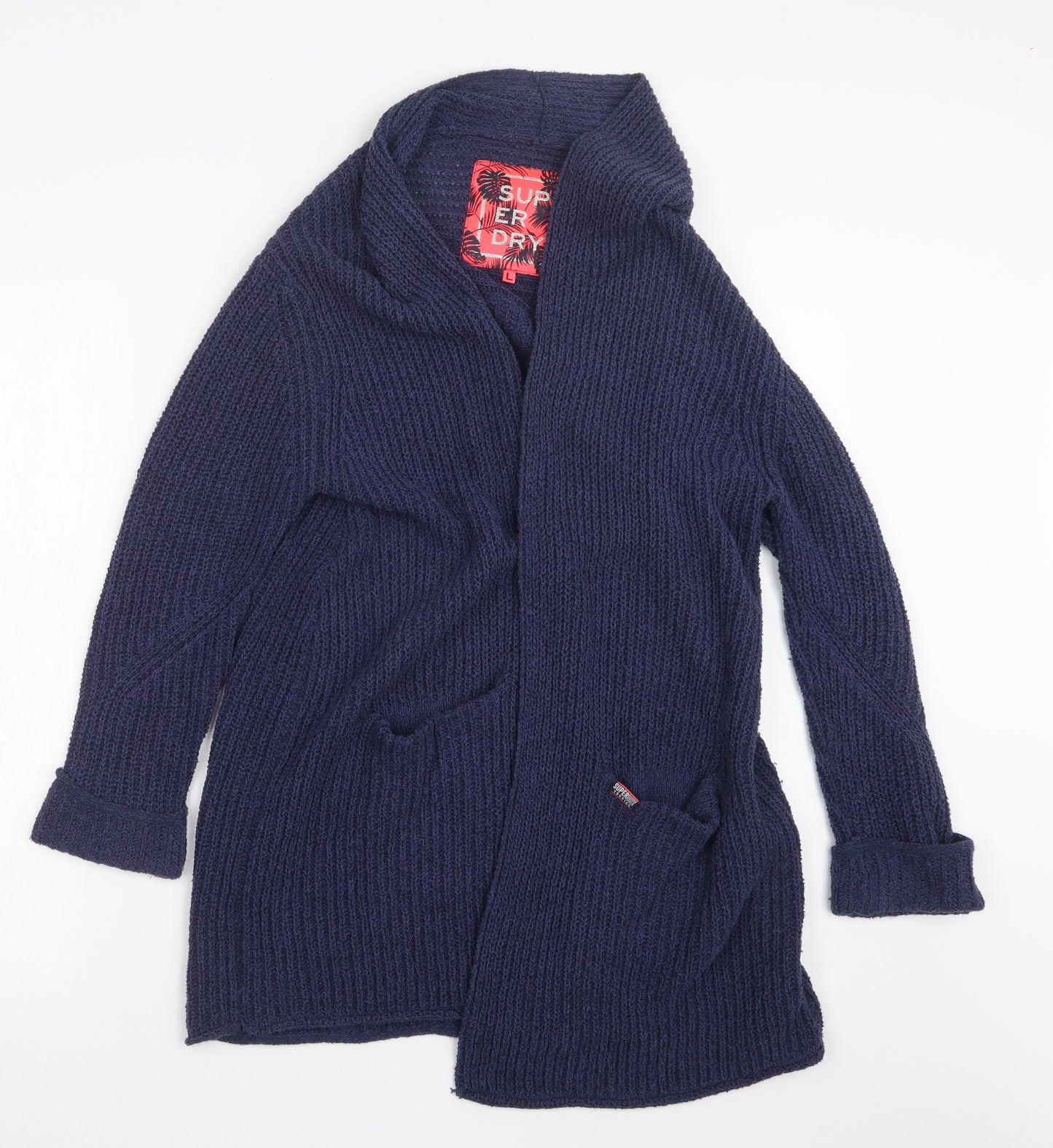 Superdry Womens Blue  Knit Cardigan Jumper Size L