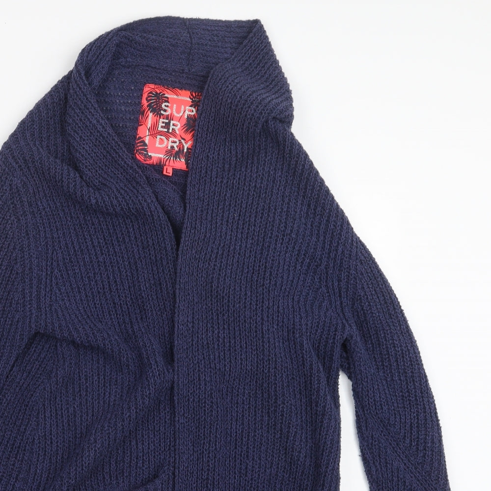 Superdry Womens Blue  Knit Cardigan Jumper Size L