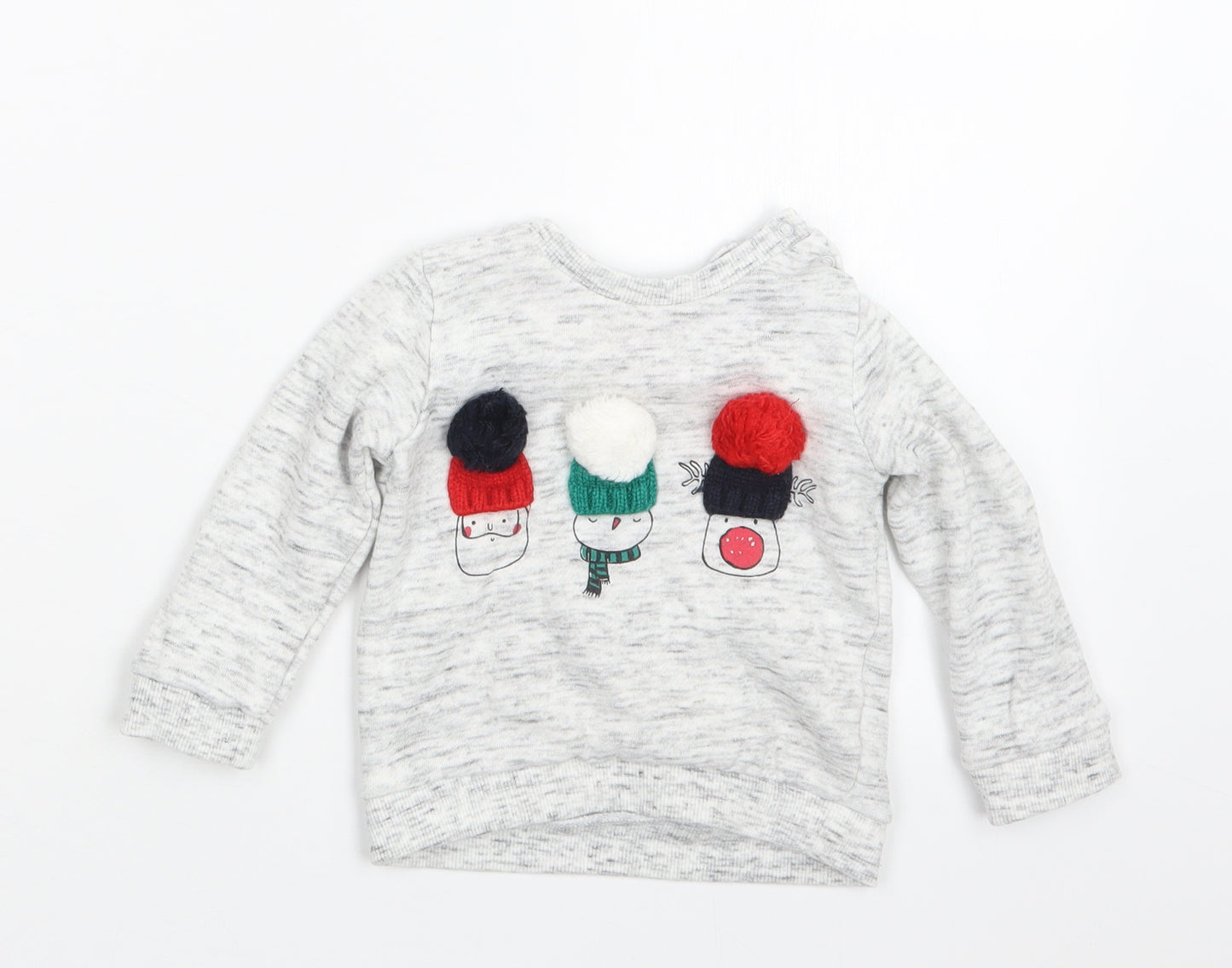 F&F Boys Grey   Pullover Jumper Size 9-12 Months  - Christmas