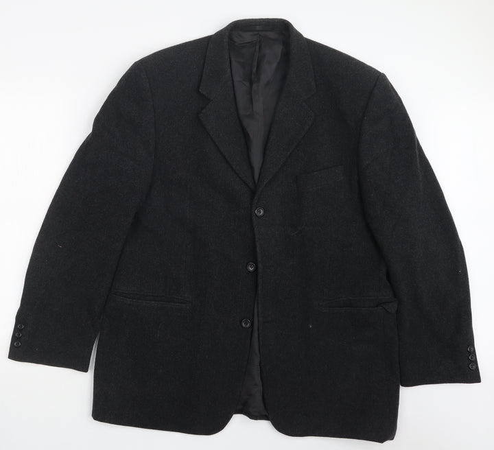 Pinstripe Mens Black   Jacket Suit Jacket Size 42
