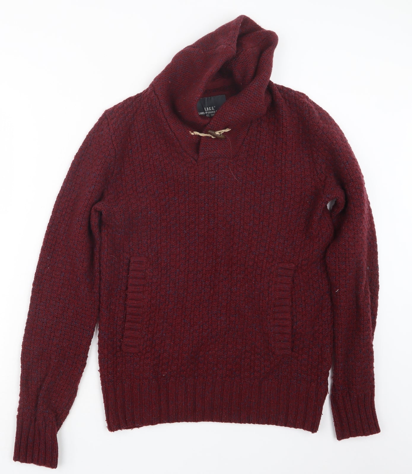H&M Mens Red  Knit Pullover Sweatshirt Size S