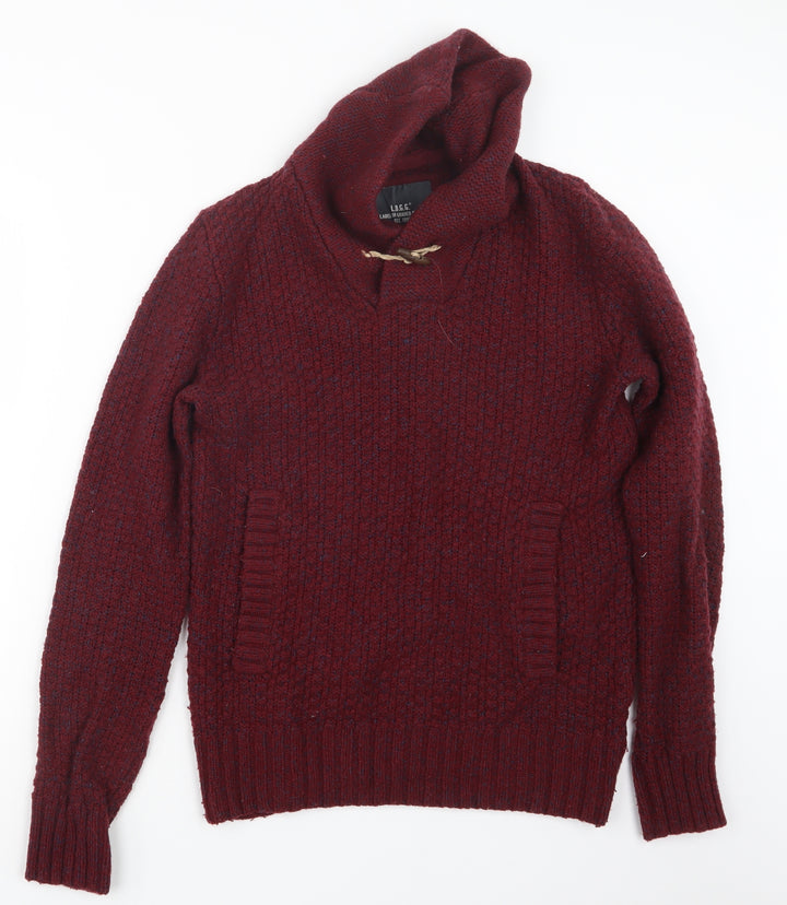 H&M Mens Red  Knit Pullover Sweatshirt Size S