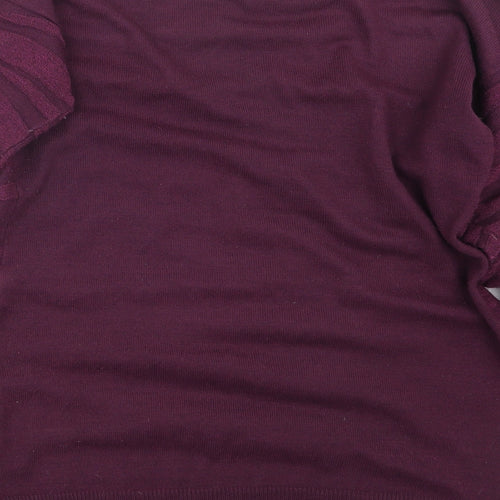 Paramour Womens Purple  Knit Pullover Jumper Size M