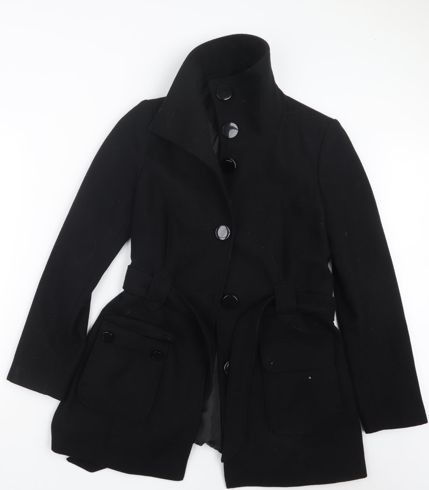 Dorothy Perkins Womens Black   Pea Coat Coat Size 10