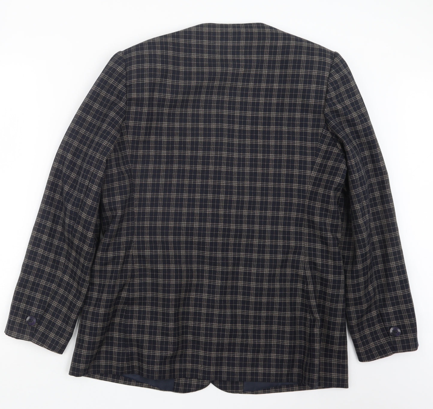 Compliments Womens Blue Check  Jacket  Size 16