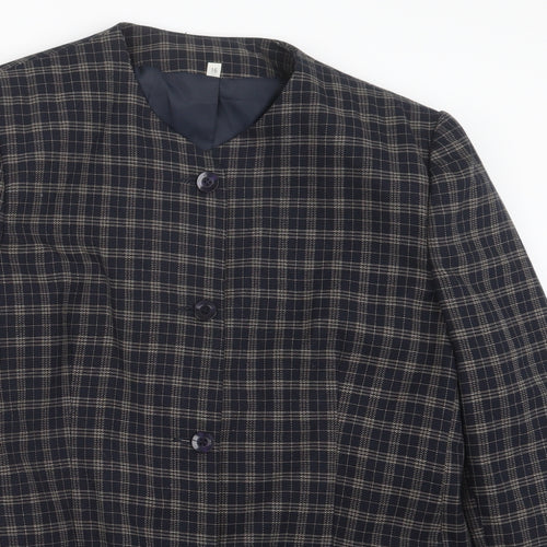 Compliments Womens Blue Check  Jacket  Size 16