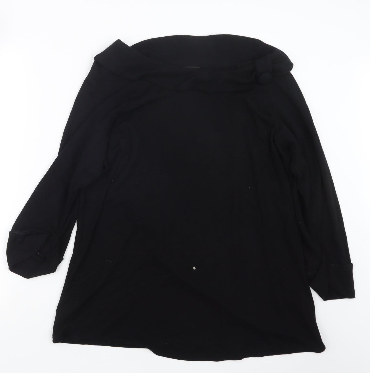 Evans Womens Black   Basic T-Shirt Size 22