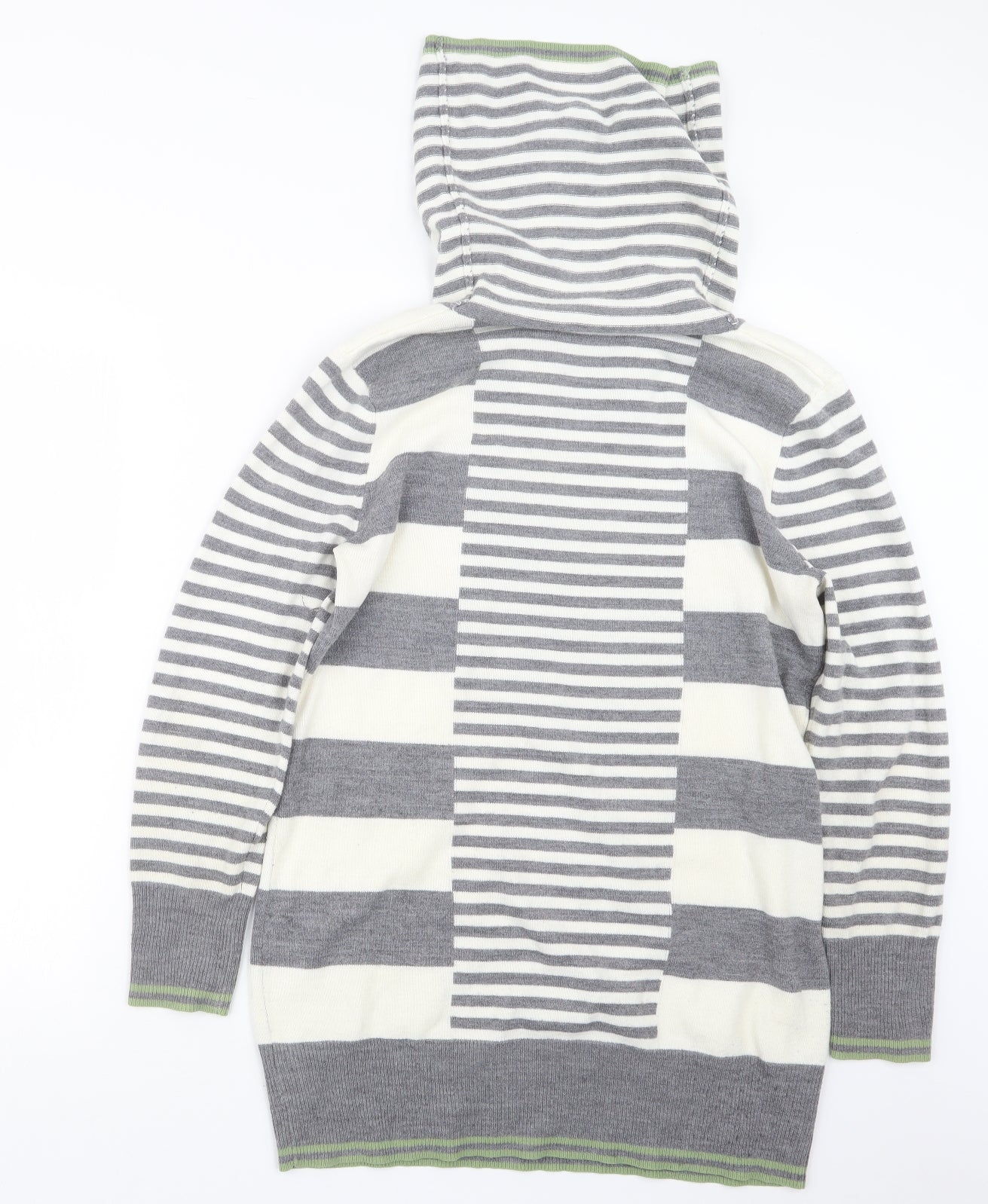 Per Una Womens Grey Striped Knit Pullover Jumper Size 14