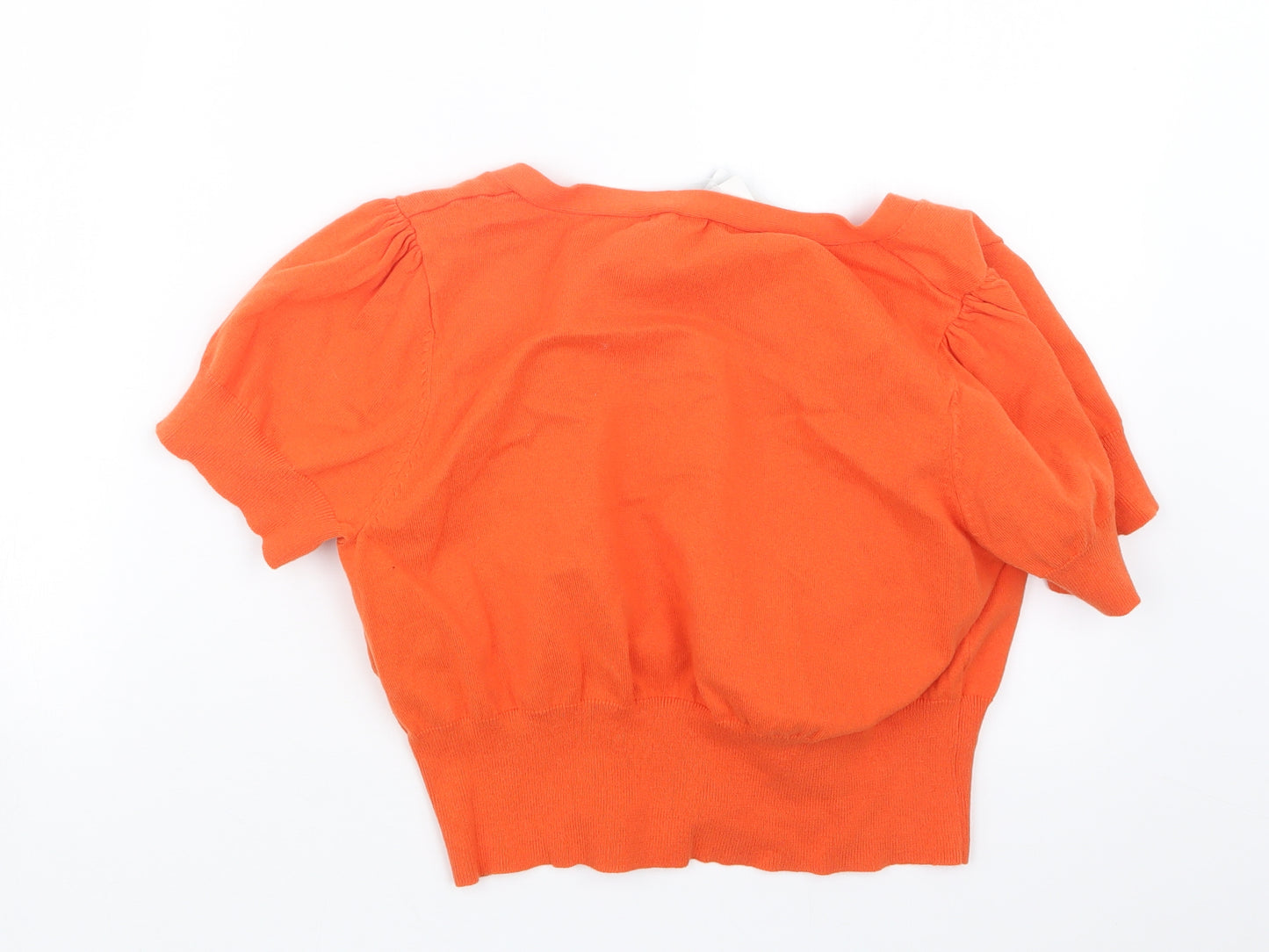 George Womens Orange  Knit Cardigan Jumper Size 16