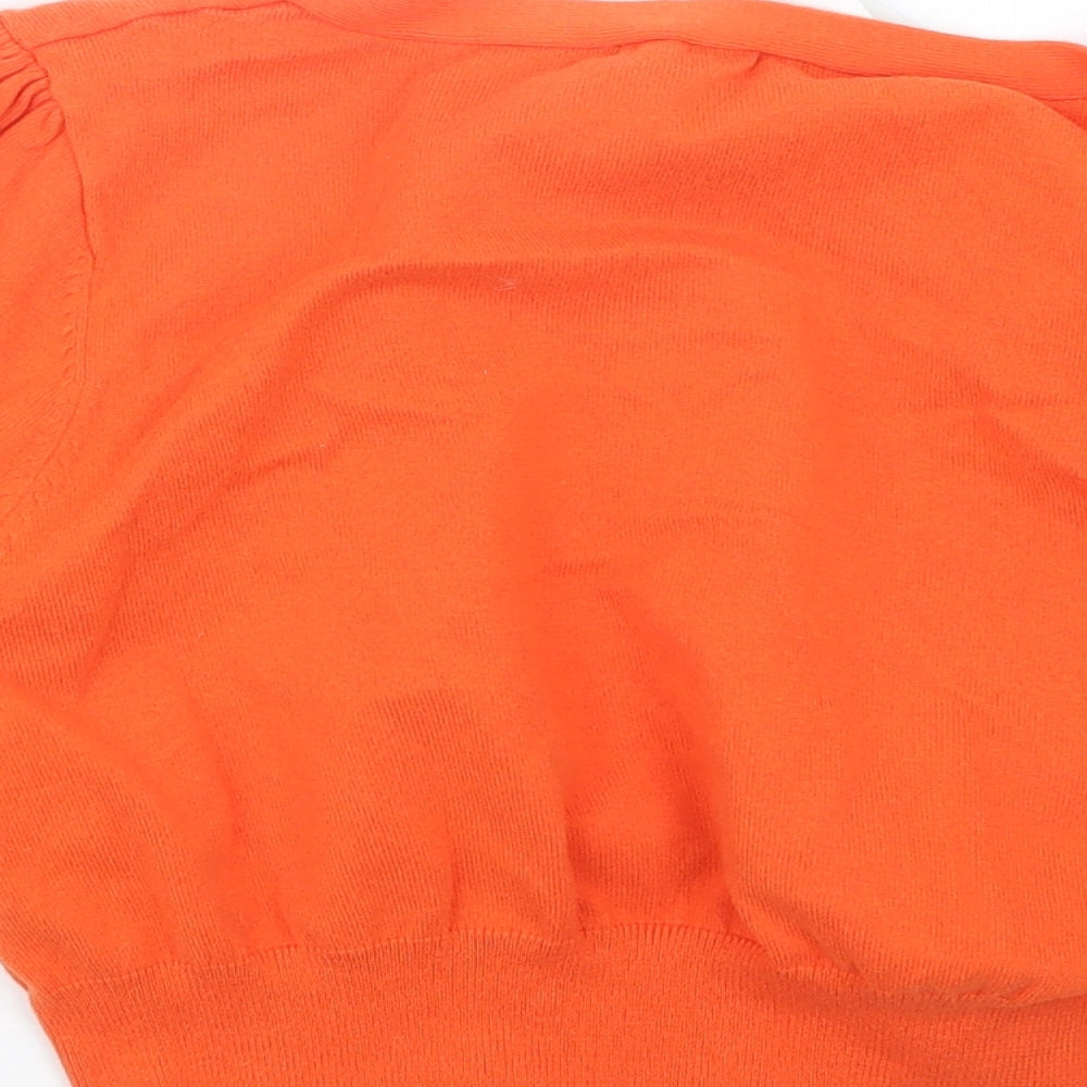 George Womens Orange  Knit Cardigan Jumper Size 16