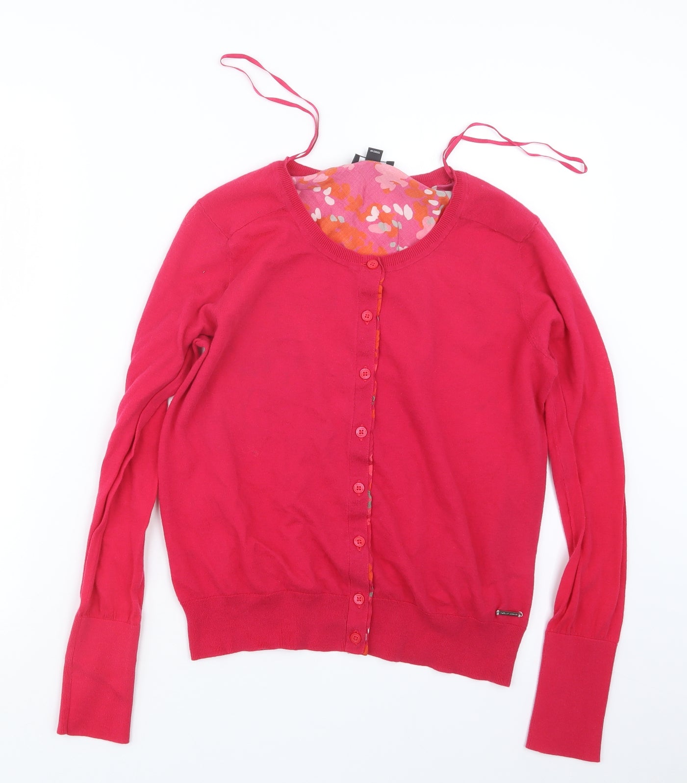 DKNY Womens Pink  Knit Cardigan Jumper Size L
