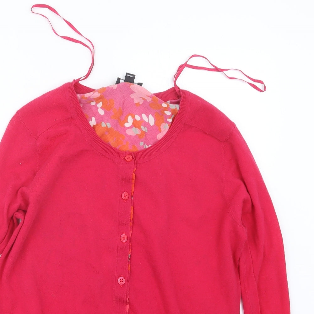 DKNY Womens Pink  Knit Cardigan Jumper Size L