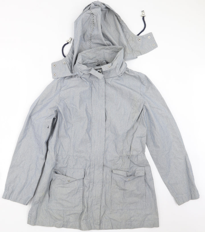 Bonmarché Womens Blue Striped Jacket Coat Size 12