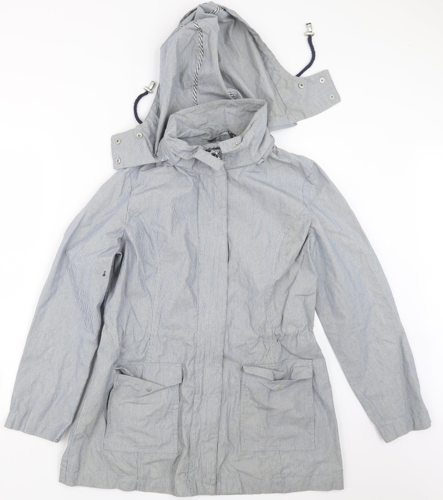 Bonmarché Womens Blue Striped  Jacket Coat Size 12
