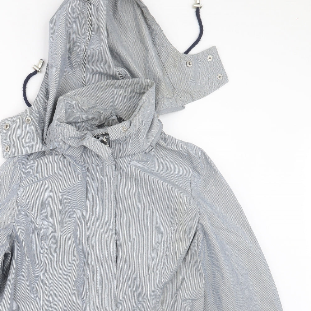 Bonmarché Womens Blue Striped  Jacket Coat Size 12