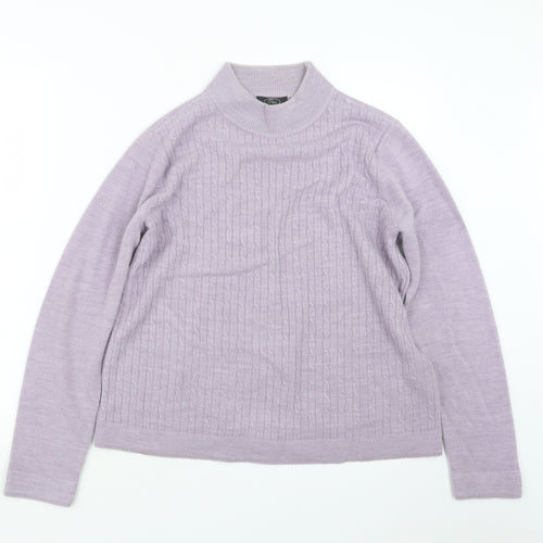 BM Womens Purple  Knit Pullover Jumper Size M