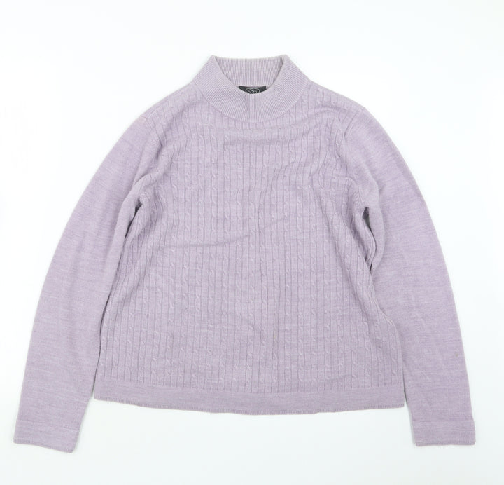 BM Womens Purple  Knit Pullover Jumper Size M