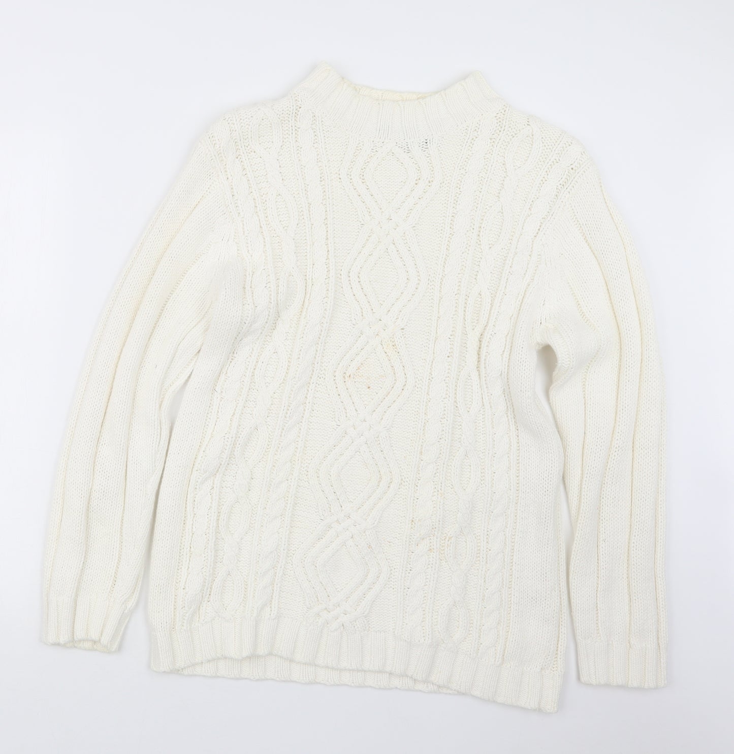 Debenhams Womens White  Knit Pullover Jumper Size 16