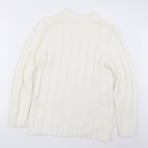 Debenhams Womens White  Knit Pullover Jumper Size 16