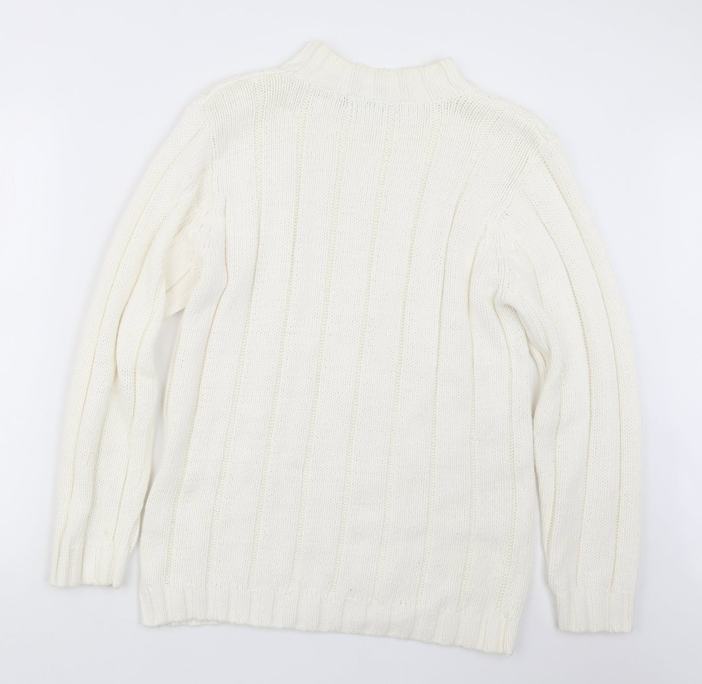 Debenhams Womens White  Knit Pullover Jumper Size 16