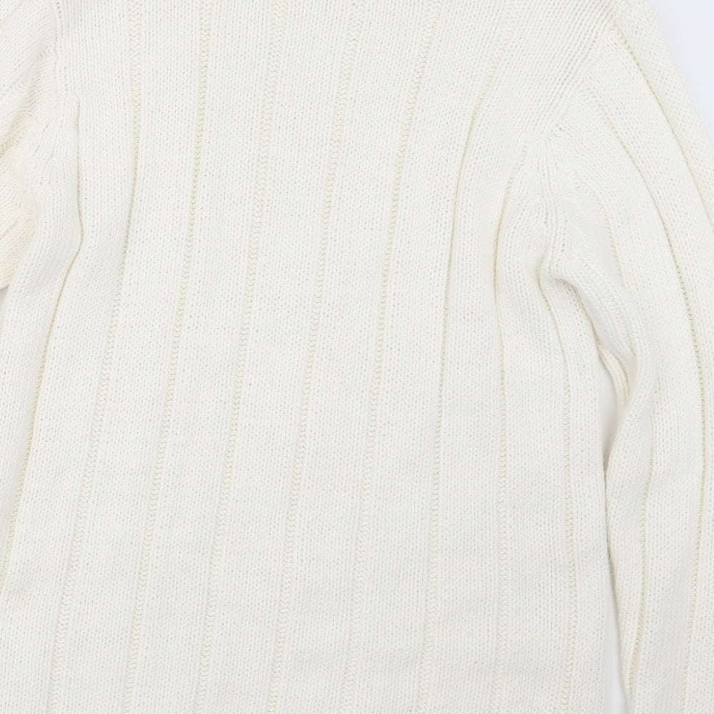 Debenhams Womens White  Knit Pullover Jumper Size 16