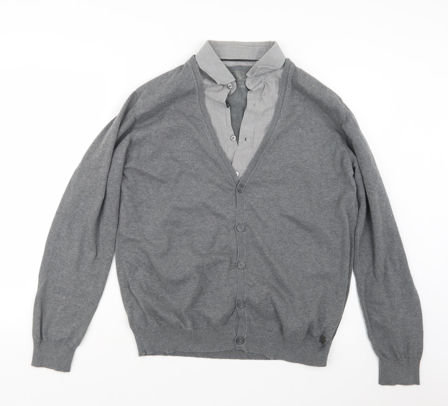 Debenhams Mens Grey  Knit Pullover Jumper Size L