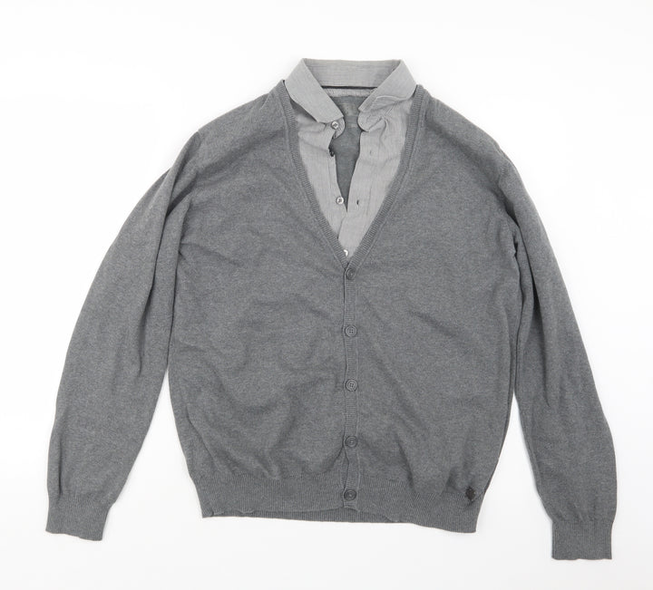 Debenhams Mens Grey Knit Pullover Jumper Size L