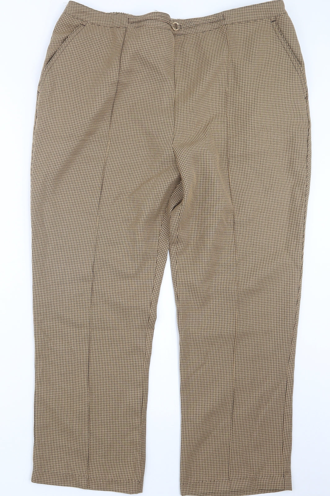 Damart Womens Beige Houndstooth  Trousers  Size 22 L26 in