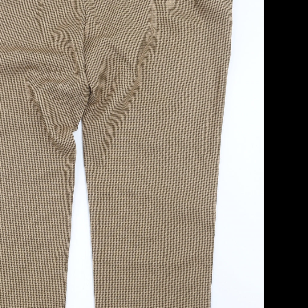 Damart Womens Beige Houndstooth  Trousers  Size 22 L26 in