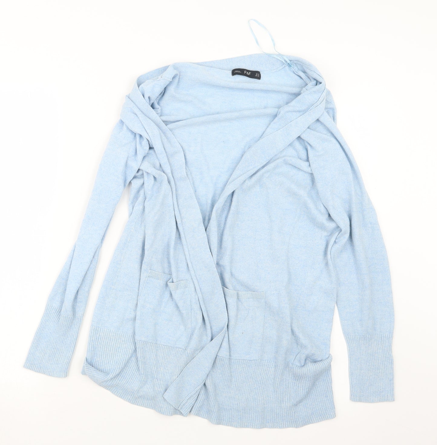 F&F Womens Blue  Knit Cardigan Jumper Size 16