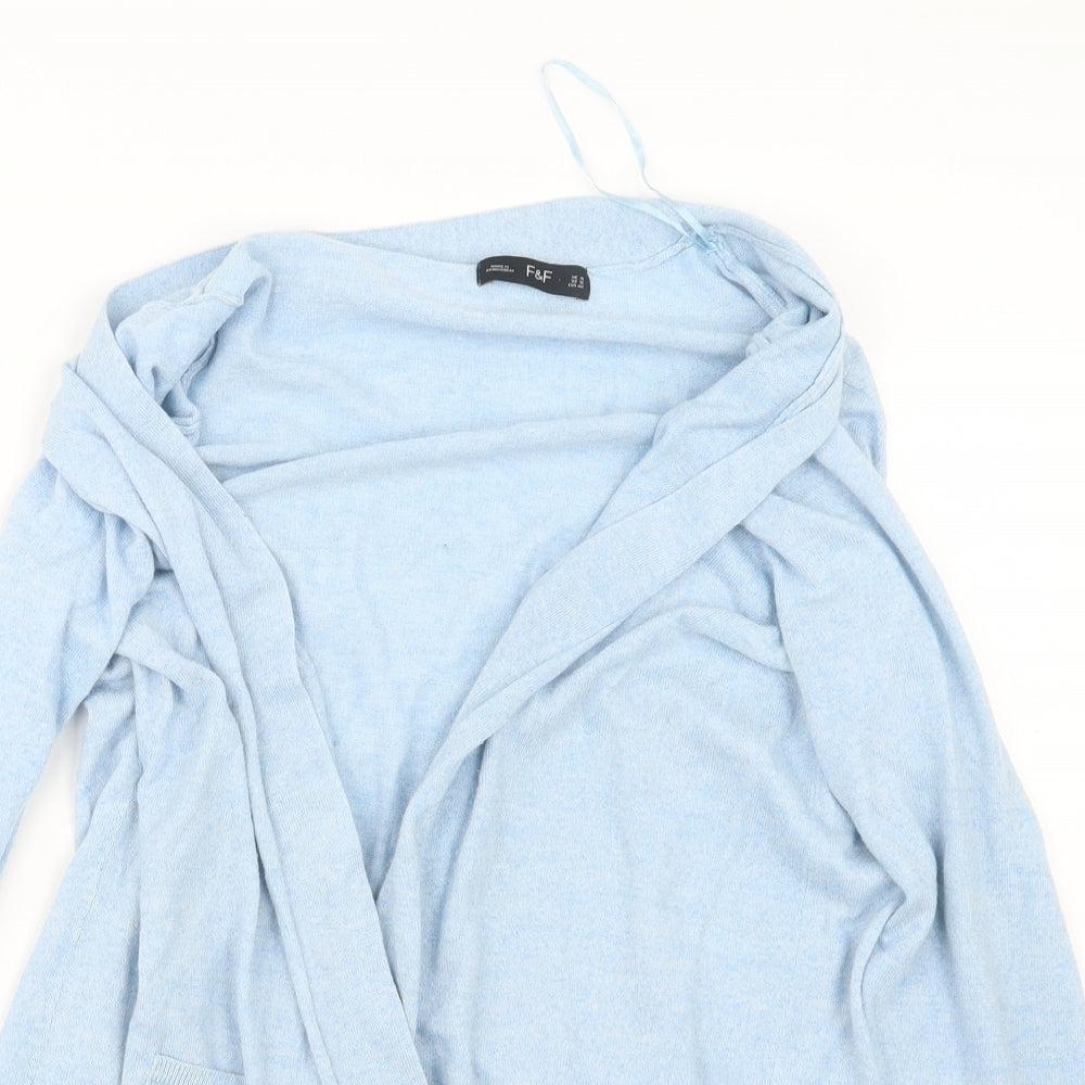 F&F Womens Blue  Knit Cardigan Jumper Size 16